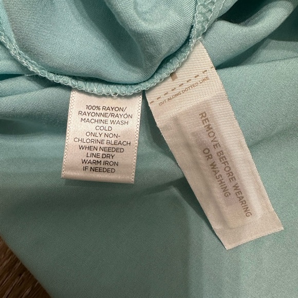 🛍️ Loft  Half button roll up sleeve top size medium light blue with excellent. - Picture 5 of 9